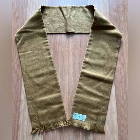 Vintage Sears Scardigan All Wool Button Scarf Vest Tan Fringe - Picture 4 of 10